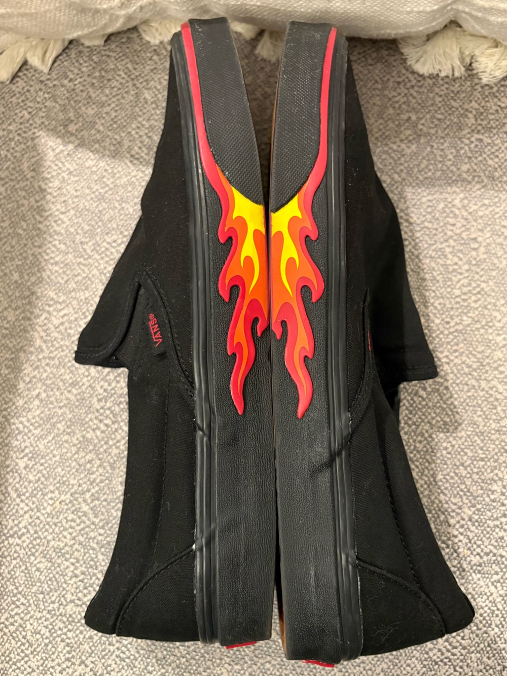 Vans Flame Wall Black Canvas Slip-On Sneaker 🔥